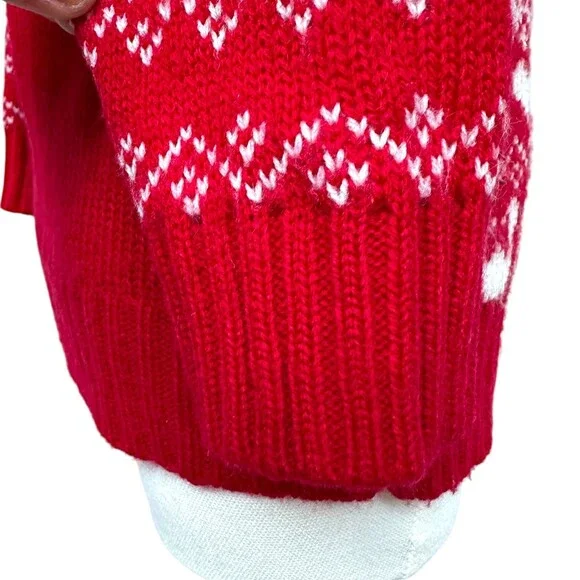 Disney Minnie Mouse Sweater Kids 18M Red White Festive Holiday Sequin Knit Top - Picture 7 of 11